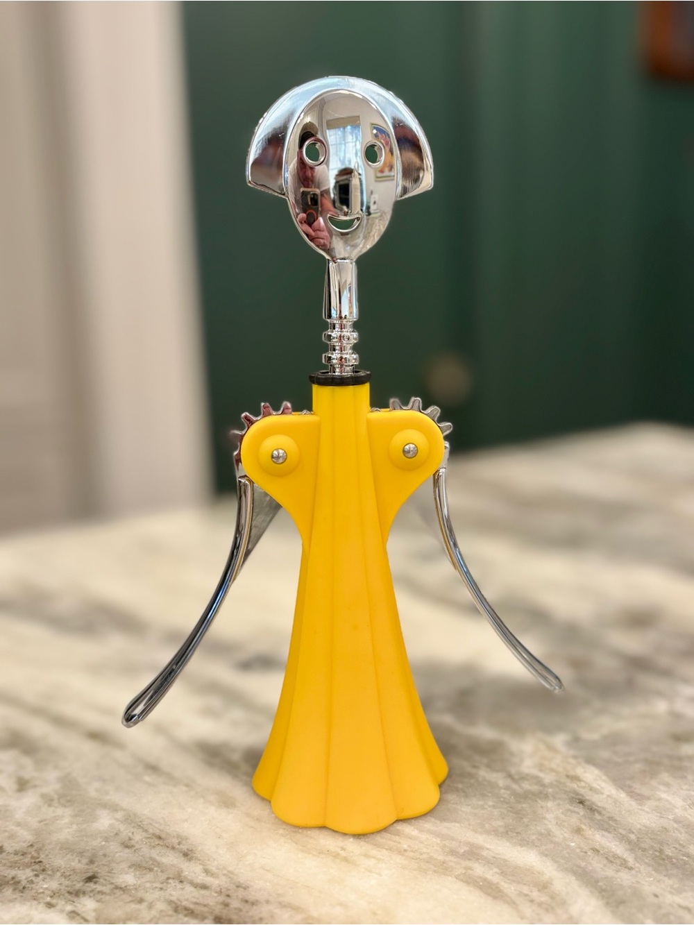 Alessi Anna G Corkscrew by Alessandro Mendini yellow silver